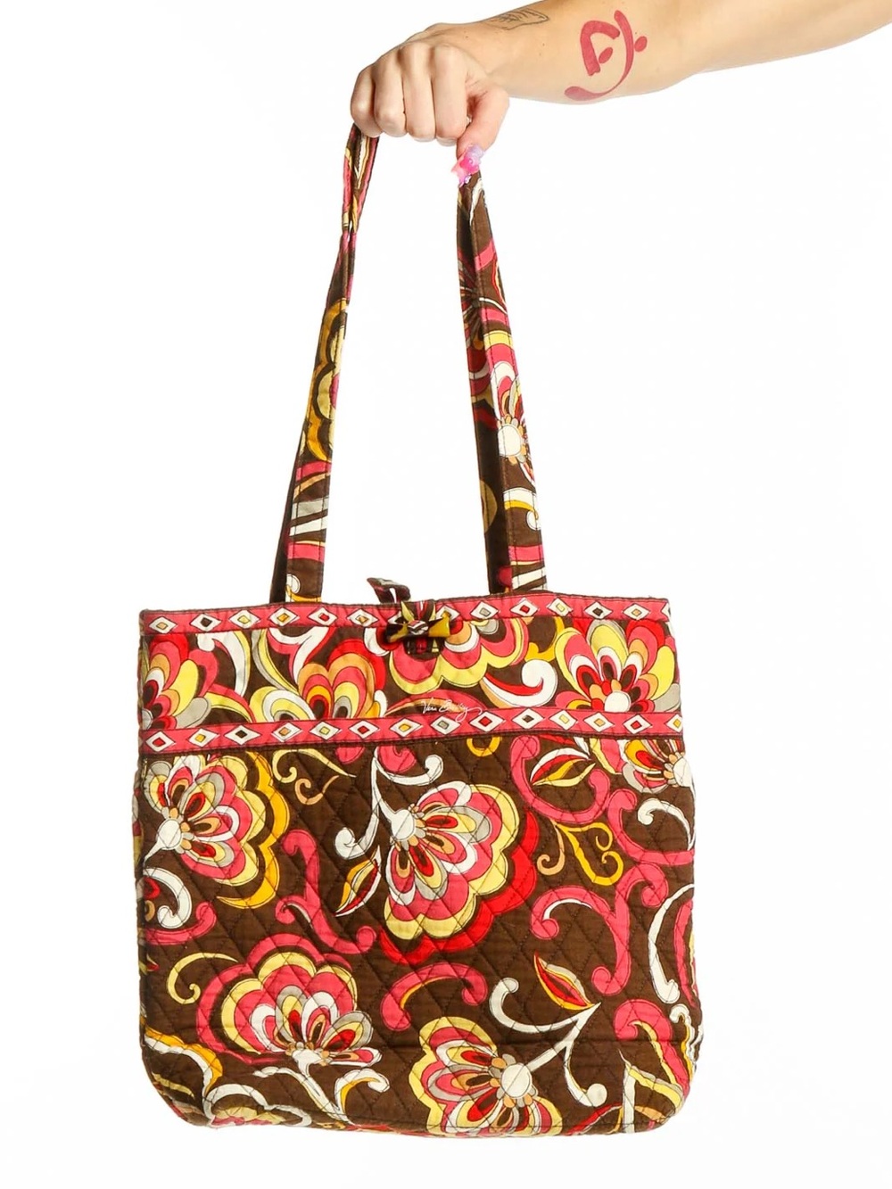 Vera Bradley Puccini Floral Pattern Quilted Cotton Tote Bag